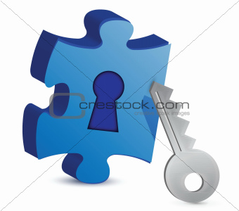 Key and puzzle illustration