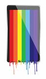 tablet PC with rainbow paint