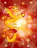Chinese New Year Dragon on Bokeh Background