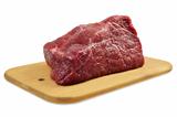Beef on a wooden board