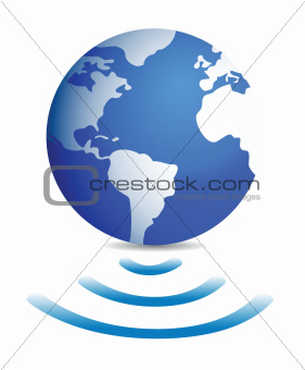 one world globe with wireless connection