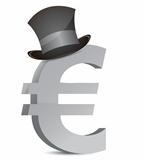 euro currency and hat