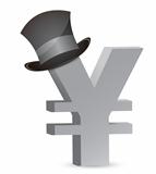 yen currency and hat