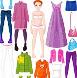Paper doll with clothing 