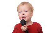 Toddler with microphone