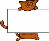 cartoon cat with board or card