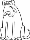 big dog cartoon illustration for coloring book