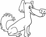 little shaggy dog cartoon for coloring book