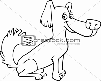 little shaggy dog cartoon for coloring book