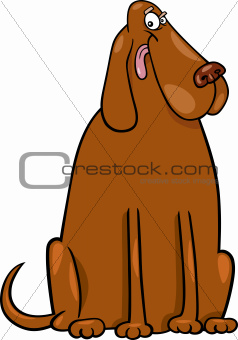 big brown dog cartoon illustration