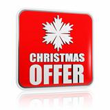 christmas offer red banner with snowflake symbol