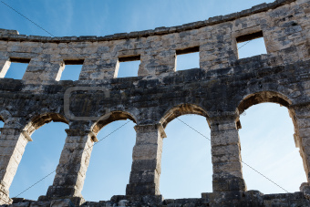 Ancient Roman Amphitheater in Pula, Istria, Croatia