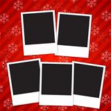 Winter holidays card with blank photo frames