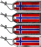 Norway Flags Set of Grunge Metal Tags