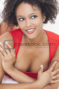 Happy Sexy Mixed Race African American Girl
