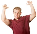 Man with Arms Up