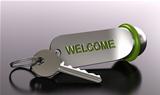 Welcome in our hotel rent a room, bedroom booking, key ring