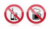 Drinking problem - no alcohol, no beer warning sign