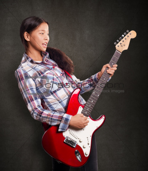Asian Girl With Guitar