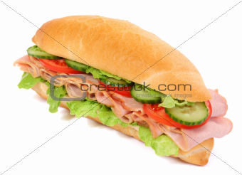sandwiches with ham and vegetables