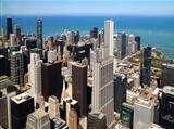 Chicago downtown aerial panorama