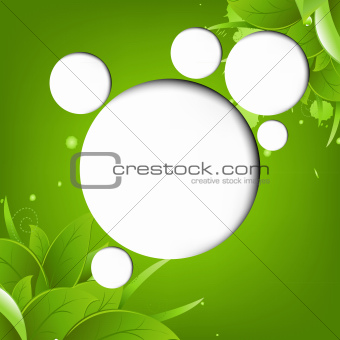 Green Eco Background With Web Speech Bubble