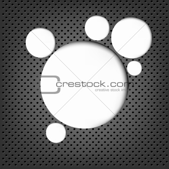 Grey Metal Background With Web Speech Bubble