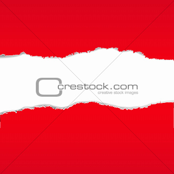 Red Torn Paper Borders Background