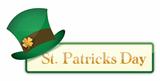 St. Patrick`s Day banners set with hat and clover