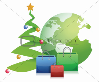christmas tree globe and presents