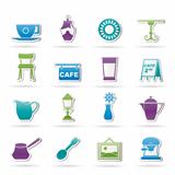 Café and coffeehouse icons