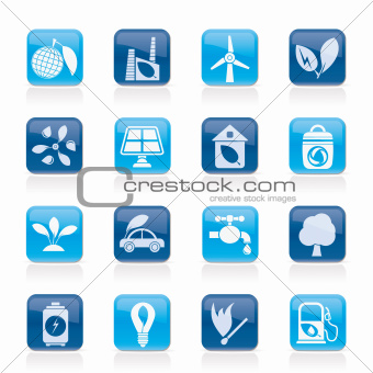 Green, Environment and ecology Icons