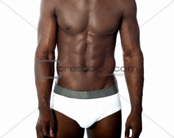 Sexy naked young man posing in underwear