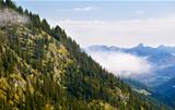Bavarian Alps with fog