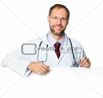 doctor showing board