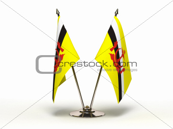 Miniature Flag of Brunei (Isolated)