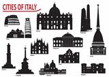 Silhouettes of Italian cities