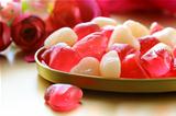 jelly hearts with flowers and ribbons, sweet Valentines Day