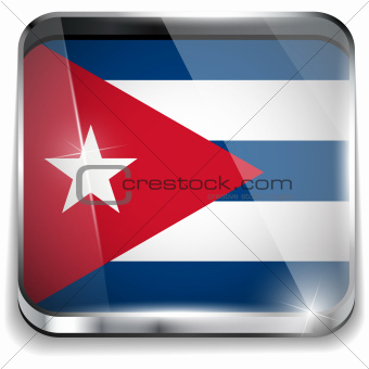 Cuba Flag Smartphone Application Square Buttons