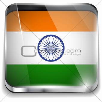 India Flag Smartphone Application Square Buttons