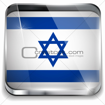 Israel Flag Smartphone Application Square Buttons