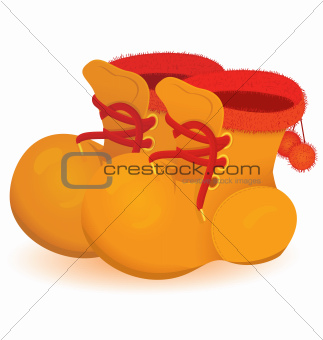 Orange boot pair vector