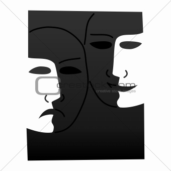 Theatre masks lucky sad - illustration