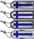 Finland Flags Set of Grunge Metal Tags