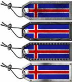 Iceland Flags Set of Grunge Metal Tags
