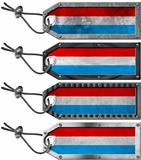 Luxembourg Flags Set of Grunge Metal Tags