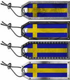 Sweden Flags Set of Grunge Metal Tags