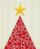 Christmas love heart pine tree
