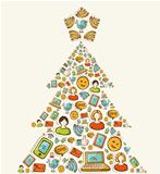 Social media networks Christmas tree