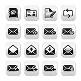 Email mailbox vector buttons set